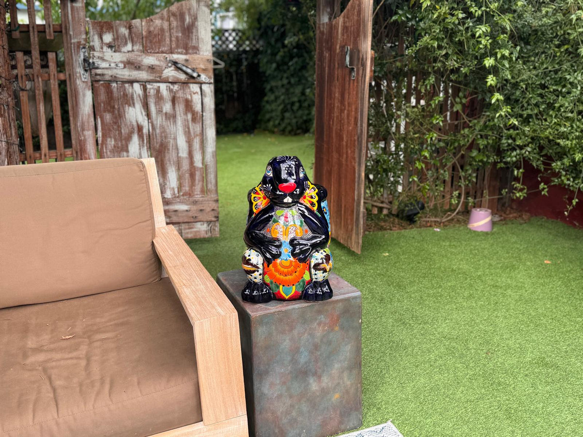 Talavera Rabbit Planter: Handmade Mexican Garden Decor