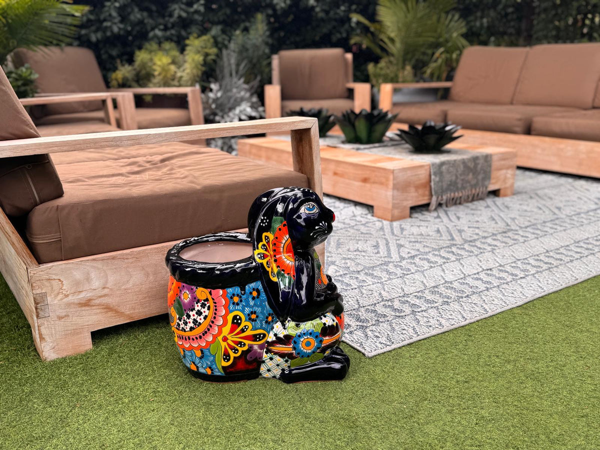 Talavera Rabbit Planter: Handmade Mexican Garden Decor