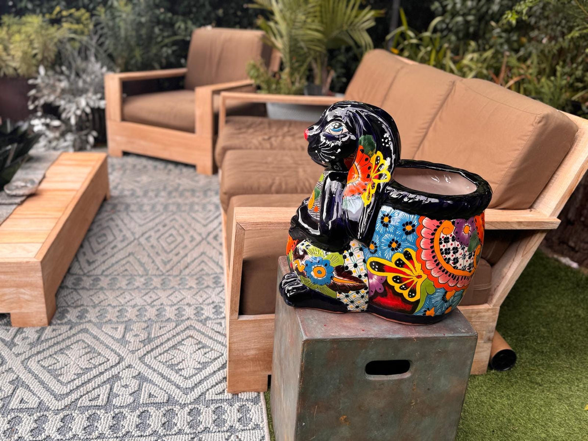 Talavera Rabbit Planter: Handmade Mexican Garden Decor