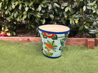 10.5" Round Parrot Planter is Exquisite Handmade Ceramic Mexican Pottery