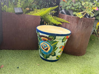 10.5" Round Parrot Planter is Exquisite Handmade Ceramic Mexican Pottery