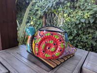 Talavera Snail Planter | Hand-painted Mexican Pottery Garden Decor