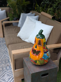 Halloween Pumpkin | Talavera Pottery is Jack-o-Lantern Home Decor and Mexican Art for Trick or Treat, Outdoor Patio Decor