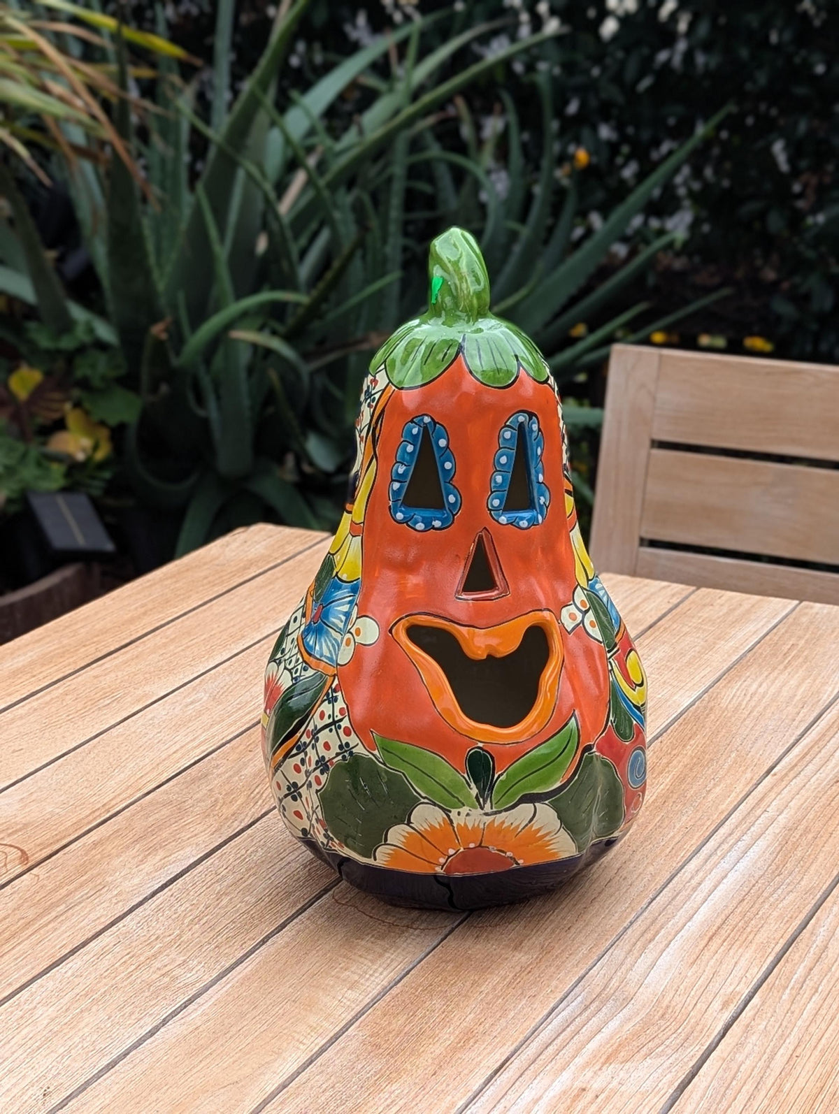 Halloween Pumpkin | Talavera Pottery is Jack-o-Lantern Home Decor and Mexican Art for Trick or Treat, Outdoor Patio Decor