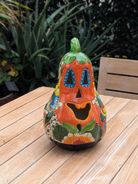 Halloween Pumpkin | Talavera Pottery is Jack-o-Lantern Home Decor and Mexican Art for Trick or Treat, Outdoor Patio Decor