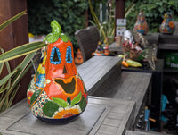 Halloween Pumpkin | Talavera Pottery is Jack-o-Lantern Home Decor and Mexican Art for Trick or Treat, Outdoor Patio Decor