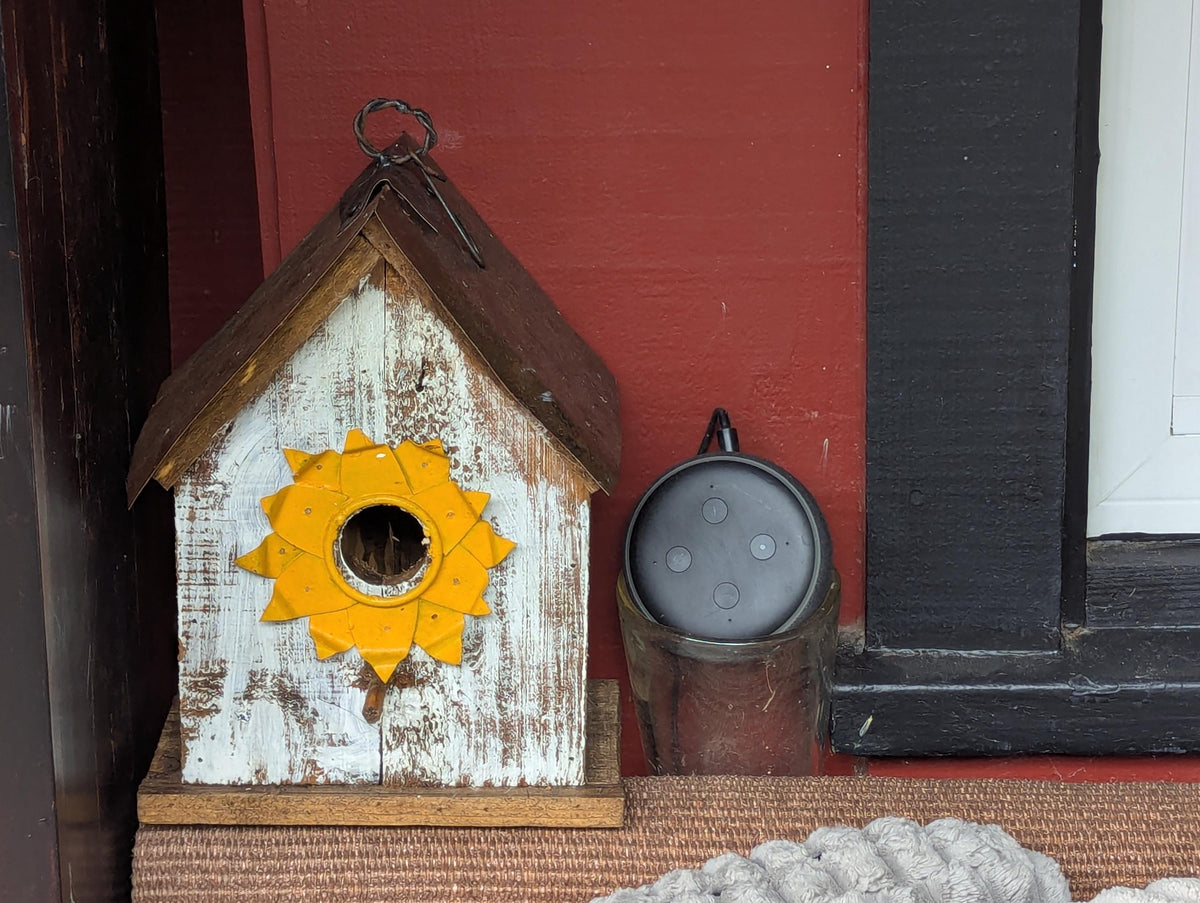 Wooden Birdhouse is Handmade Mexican Folk Art Garden Decor