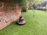 Ceramic Bird Feeder Talavera Pottery, Decorative Outdoor Hanging Feeder Station with Chain, Handmade Mexican Pottery Attract Wild Birds