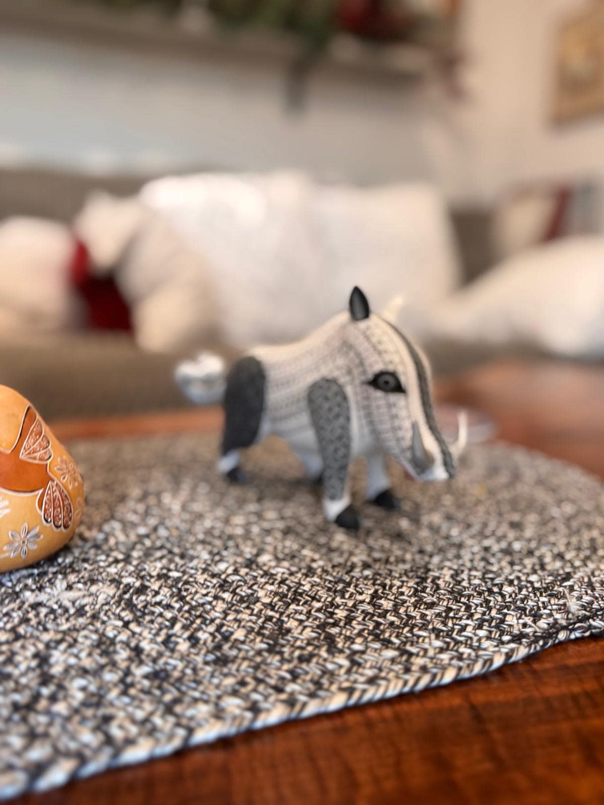 Warthog Alebrije is Genuine Mexican Folk Art | Vibrant Handcraftsmanship on this Oaxacan Wood Carving is Superb, Collectible Home Decor