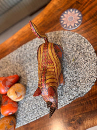 Rhino Alebrije is Genuine Mexican Folk Art | Vibrant Handcraftsmanship on this Oaxacan Wood Carving is Superb, Collectible Home Decor