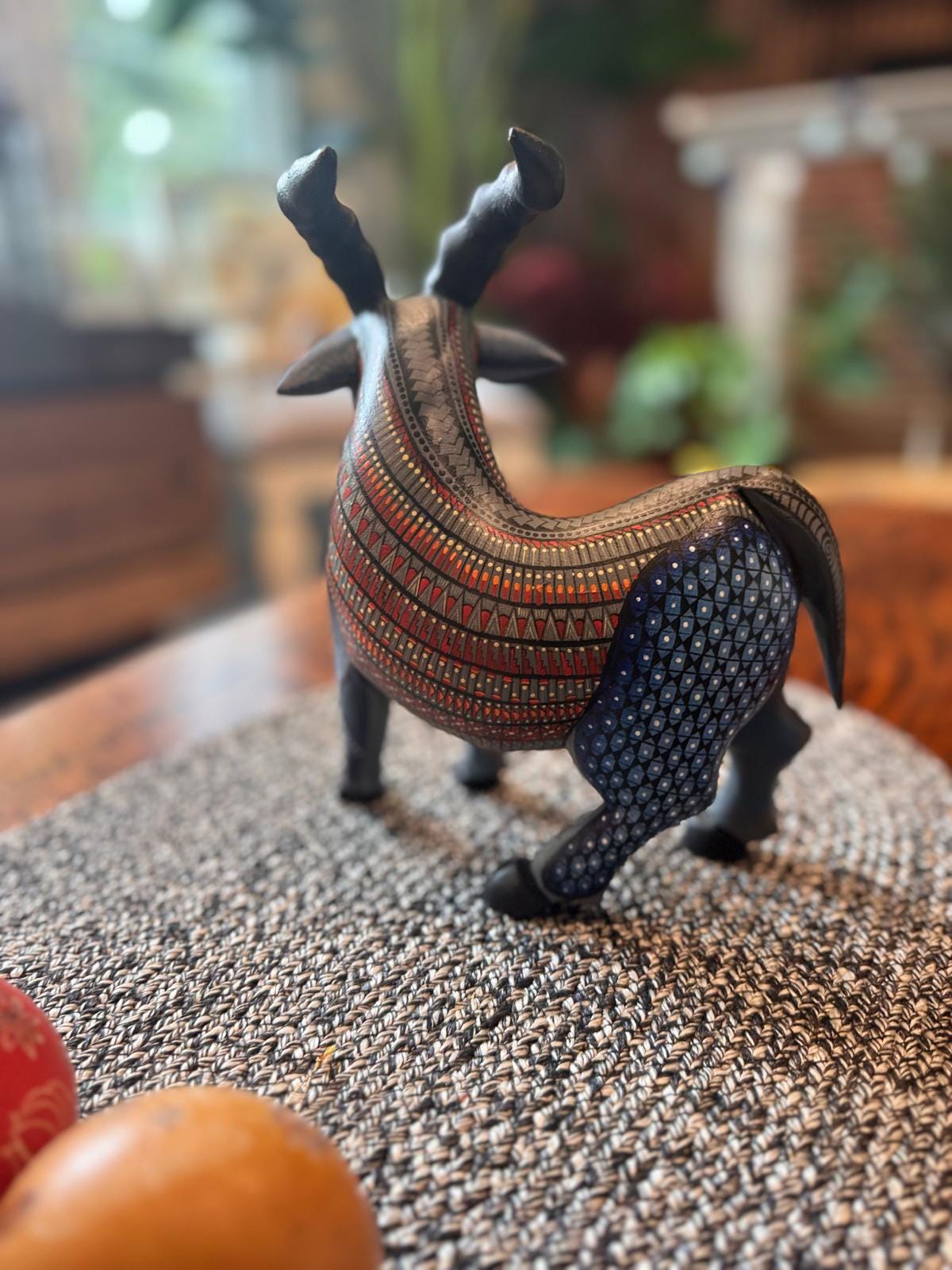 Kudu Alebrije is Genuine Mexican Folk Art | Vibrant Handcraftsmanship on this Oaxacan Wood Carving is Superb, Collectible Home Decor