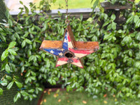 Rustic Star Metal Birdhouse Unique Patriotic Style, Outdoor or Indoor Decorative Birdhouse Decor Handmade in Mexico