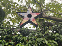 Rustic Star Metal Birdhouse Unique Patriotic Style, Outdoor or Indoor Decorative Birdhouse Decor Handmade in Mexico