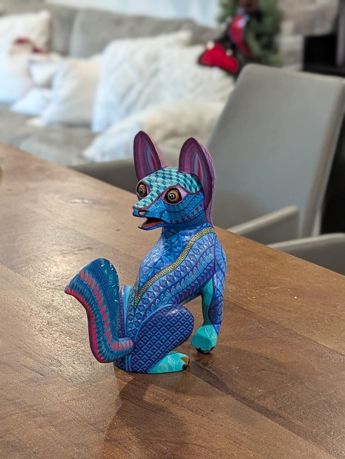 Fox Alebrije is Genuine Mexican Folk Art | Vibrant Handcraftsmanship on this Oaxacan Wood Carving is Superb, Collectible Home Decor