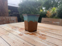 Glazed Flower Pot | Hexagonal Ceramic Planter Handmade in Mexico for Outdoor Garden Decor, or Indoor Home Decor