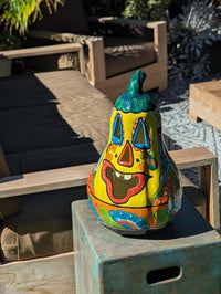 Halloween Pumpkin | Talavera Pottery is Jack-o-Lantern Home Decor and Mexican Art for Trick or Treat, Outdoor Patio Decor