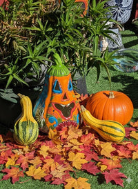 Talavera Halloween Pumpkin is a Handmade Mexican Ceramic Jack-o-Lantern