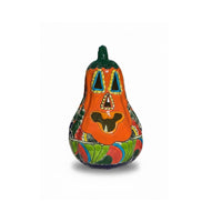 Talavera Haloween Pumpkin is a Handmade Mexican Ceramic Jack-o-Lantern Decor