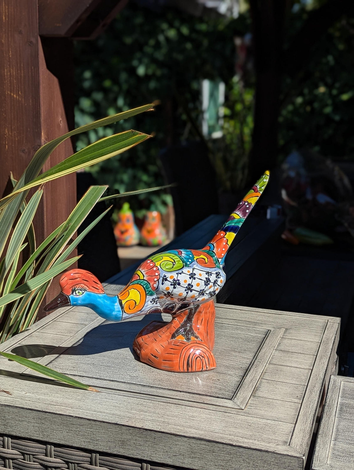 Talavera Roadrunner is Handmade Mexican Ceramic Garden Art