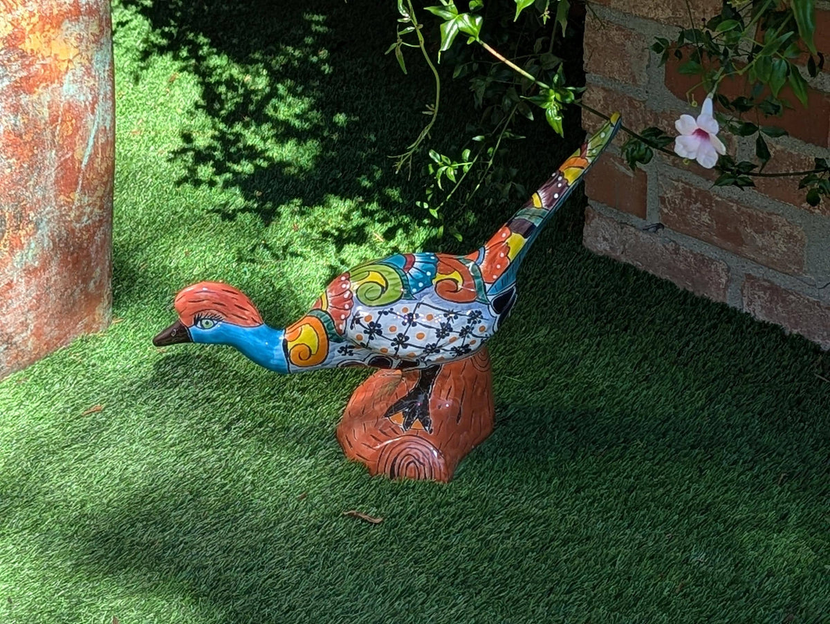 Talavera Roadrunner is Handmade Mexican Ceramic Garden Art