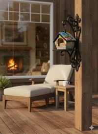 Ceramic Bird Feeder Talavera Pottery, Decorative Outdoor Hanging Feeder Station, Handmade Mexican Pottery Attract Wild Birds