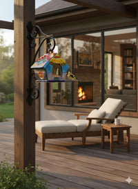 Ceramic Bird Feeder Talavera Pottery, Decorative Outdoor Hanging Feeder Station, Handmade Mexican Pottery Attract Wild Birds