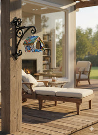 Ceramic Bird Feeder Talavera Pottery, Decorative Outdoor Hanging Feeder Station, Handmade Mexican Pottery Attract Wild Birds