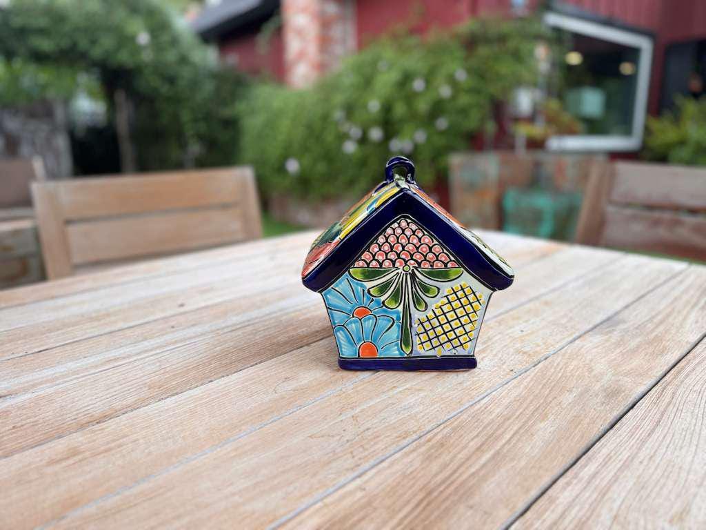 Ceramic Bird Feeder Talavera Pottery, Decorative Outdoor Hanging Feeder Station, Handmade Mexican Pottery Attract Wild Birds