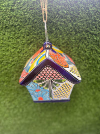 Ceramic Bird Feeder Talavera Pottery, Decorative Outdoor Hanging Feeder Station, Handmade Mexican Pottery Attract Wild Birds