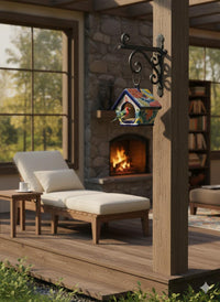 Ceramic Bird Feeder Talavera Pottery, Decorative Outdoor Hanging Feeder Station, Handmade Mexican Pottery Attract Wild Birds