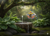 Ceramic Bird Feeder Talavera Pottery, Decorative Outdoor Hanging Feeder Station, Handmade Mexican Pottery Attract Wild Birds