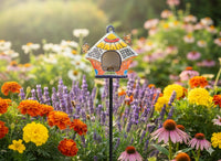 Ceramic Bird Feeder Talavera Pottery, Decorative Outdoor Hanging Feeder Station, Handmade Mexican Pottery Attract Wild Birds