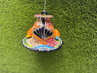 Ceramic Bird Feeder Talavera Pottery, Decorative Outdoor Hanging Feeder Station with Chain, Handmade Mexican Pottery Attract Wild Birds