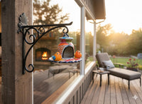 Ceramic Bird Feeder Talavera Pottery, Decorative Outdoor Hanging Feeder Station with Chain, Handmade Mexican Pottery Attract Wild Birds