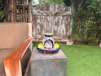 Ceramic Bird Feeder Talavera Pottery, Decorative Outdoor Hanging Feeder Station with Chain, Handmade Mexican Pottery Attract Wild Birds