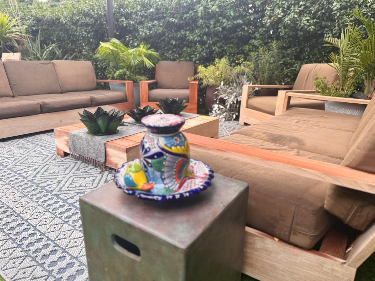 Ceramic Bird Feeder Talavera Pottery, Decorative Outdoor Hanging Feeder Station with Chain, Handmade Mexican Pottery Attract Wild Birds