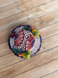 Ceramic Bird Feeder Talavera Pottery, Decorative Outdoor Hanging Feeder Station with Chain, Handmade Mexican Pottery Attract Wild Birds