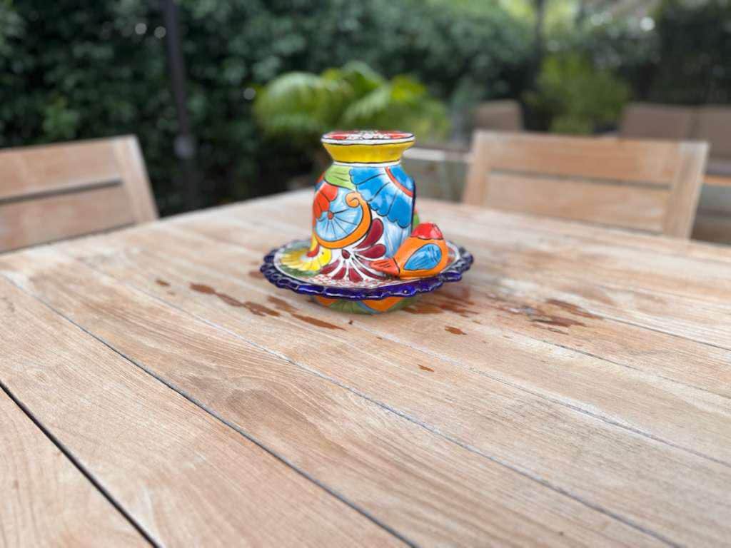 Ceramic Bird Feeder Talavera Pottery, Decorative Outdoor Hanging Feeder Station with Chain, Handmade Mexican Pottery Attract Wild Birds