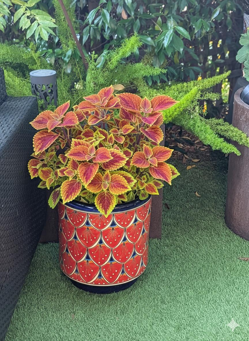 Talavera Planter | Watermelon Slices is 14" Handmade Ceramic Mexican Pottery | Ships 6-22