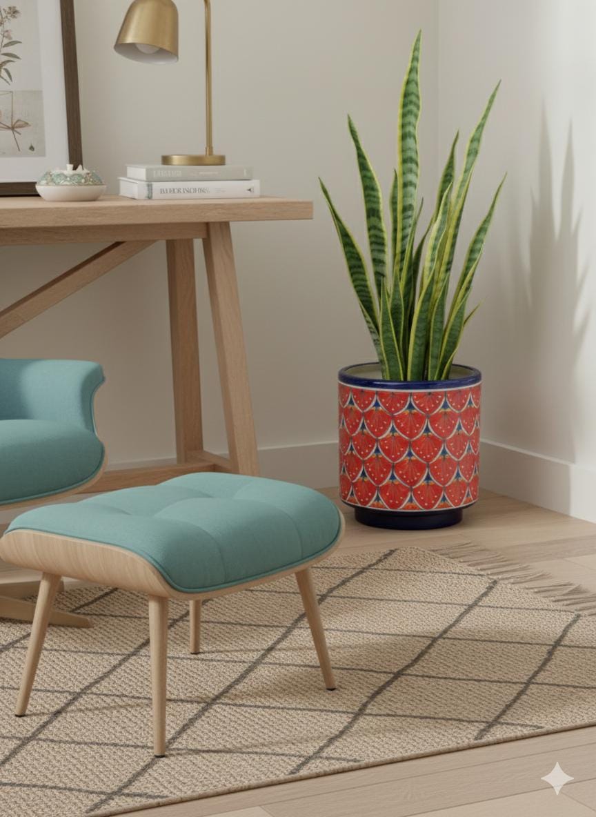 Talavera Planter | Watermelon Slices is 14" Handmade Ceramic Mexican Pottery | Ships 6-22