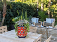 Talavera Planter | Watermelon Slices is 14" Handmade Ceramic Mexican Pottery | Ships 6-22