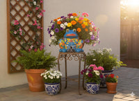 Handmade Talavera Frog Planter: Colorful Mexican Pottery Garden Decor