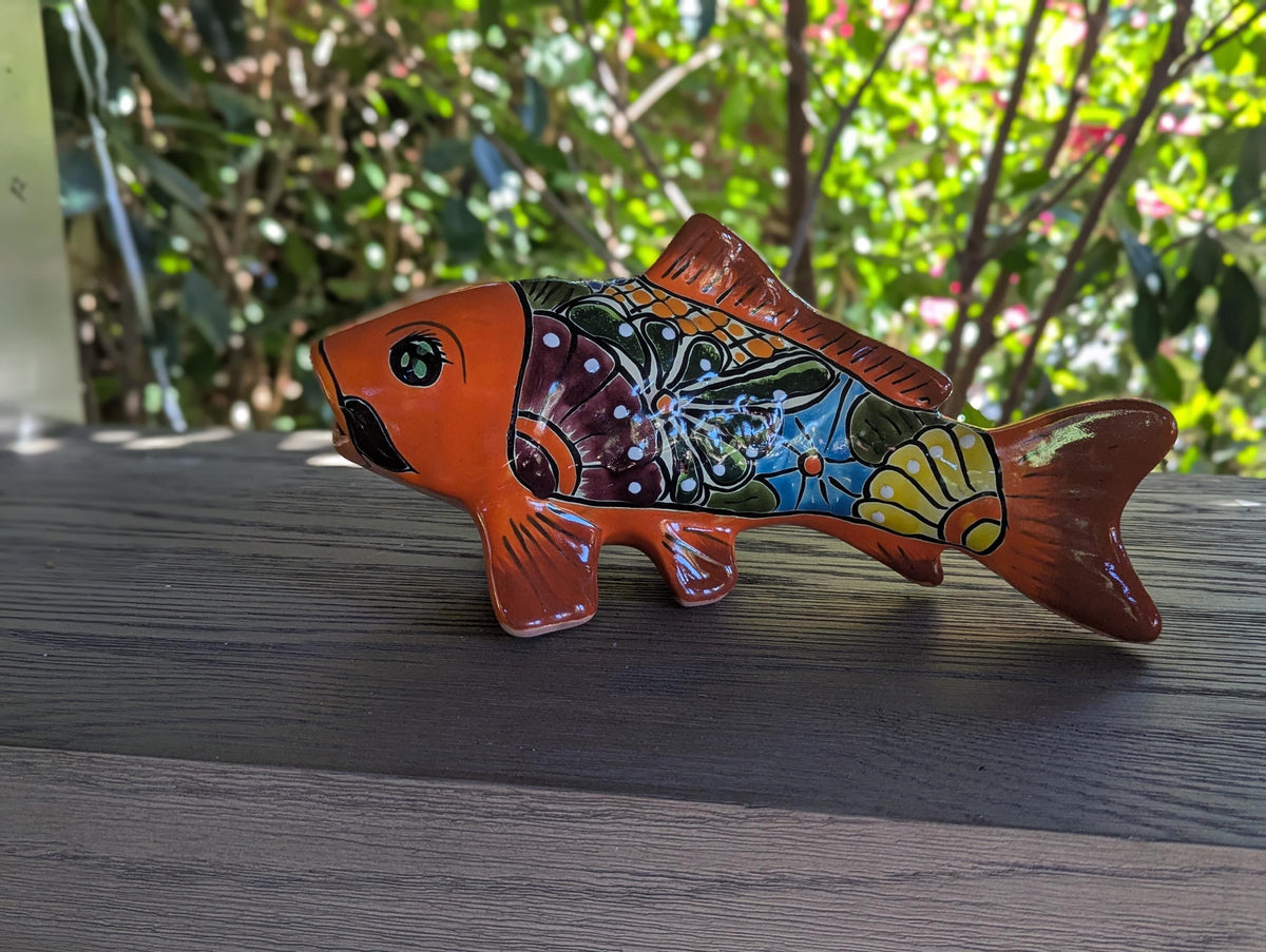 Talavera Pottery Fish: Handmade Mexican Ceramic Garden Decor