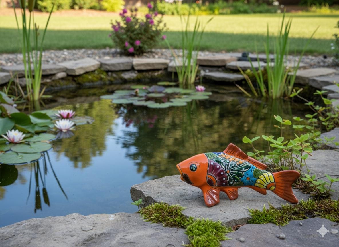 Talavera Pottery Fish: Handmade Mexican Ceramic Garden Decor