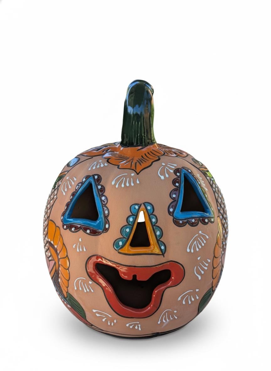 Talavera Pumpkin: Handmade Mexican Halloween Decor for Trick-or-Treat