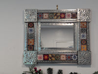 Talavera Tile & Punched Tin Mirror | Indoor Decor