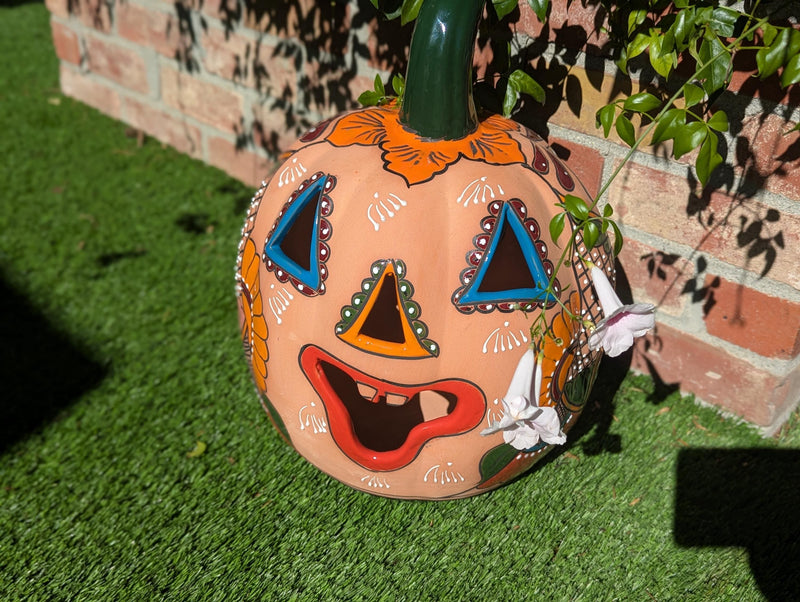 Talavera Pumpkin: Handmade Mexican Halloween Decor for Trick-or-Treat