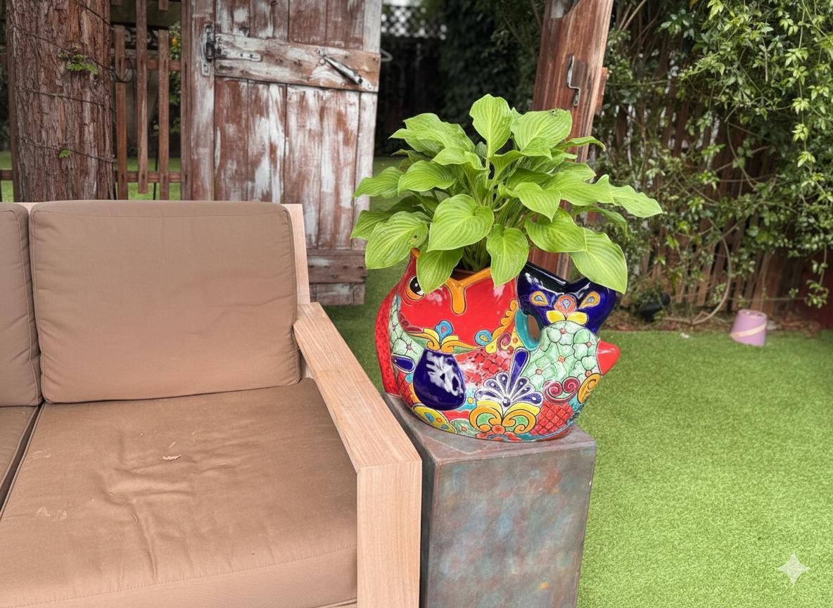 Talavera Whale Planter: Authentic Hand-painted Ceramic Mexican Garden Decor