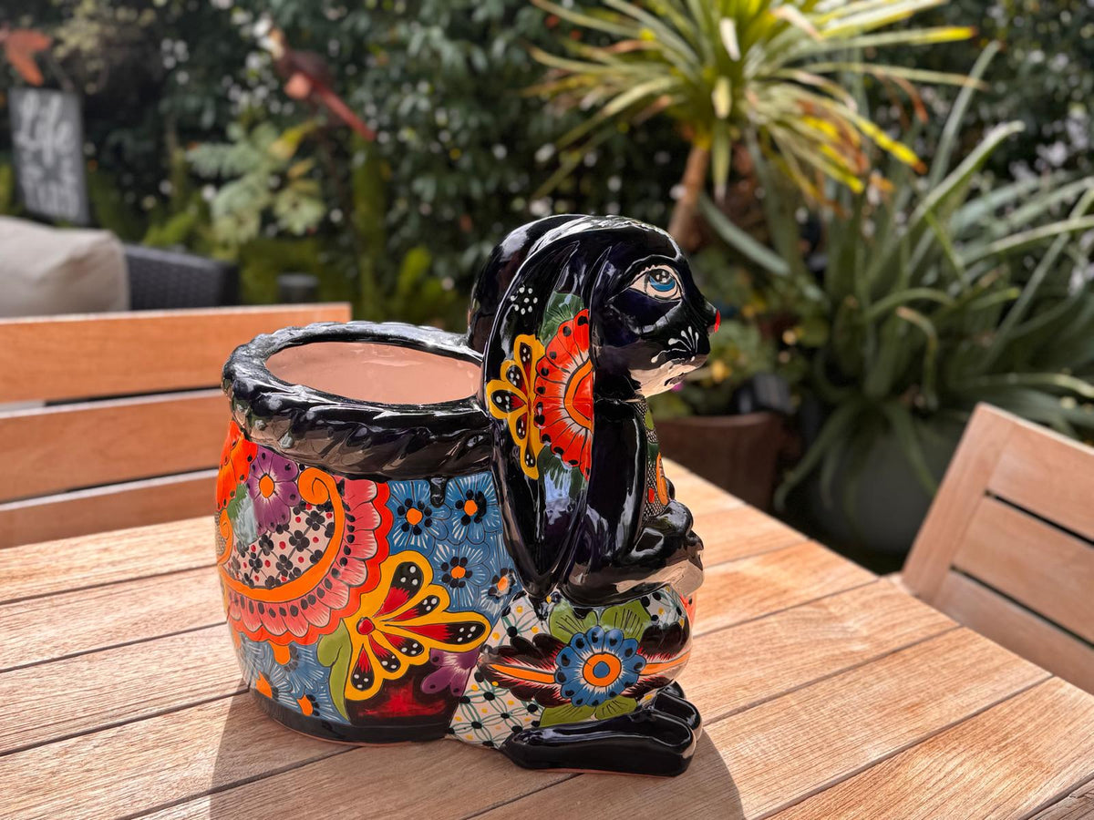 Talavera Rabbit Planter: Handmade Mexican Garden Decor