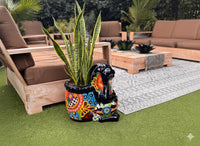 Talavera Rabbit Planter: Handmade Mexican Garden Decor